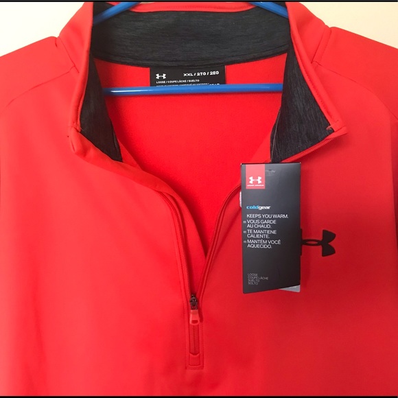 Under Armour Other - Under Armour Red Fleece Half Zip Pullover